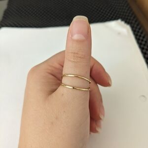 Gold Tone Double Ring